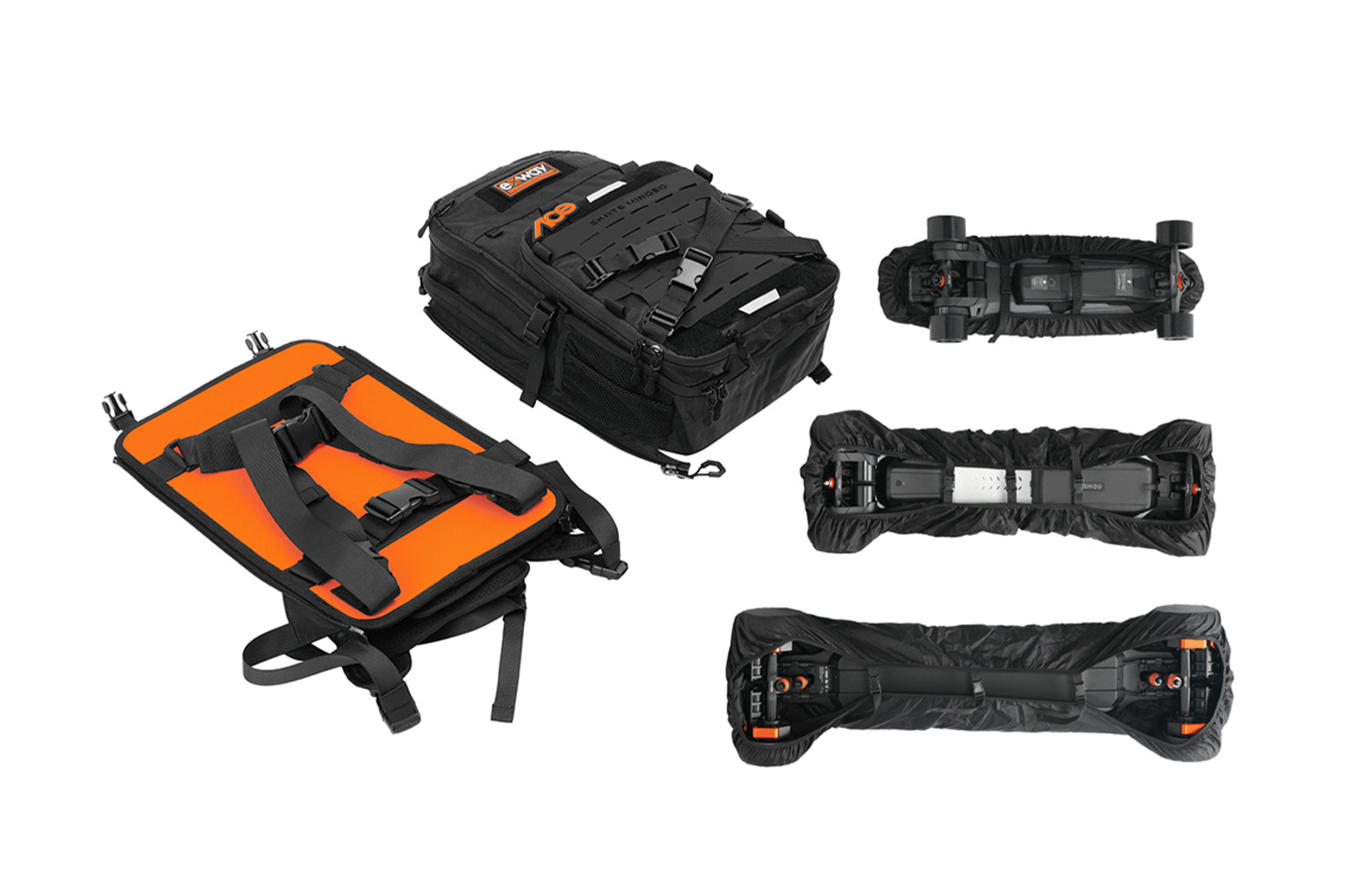 EXWAY ACE X - Pack Detachable 2nd Gen Pro Skate Backpack - Exway Electric Skateboard